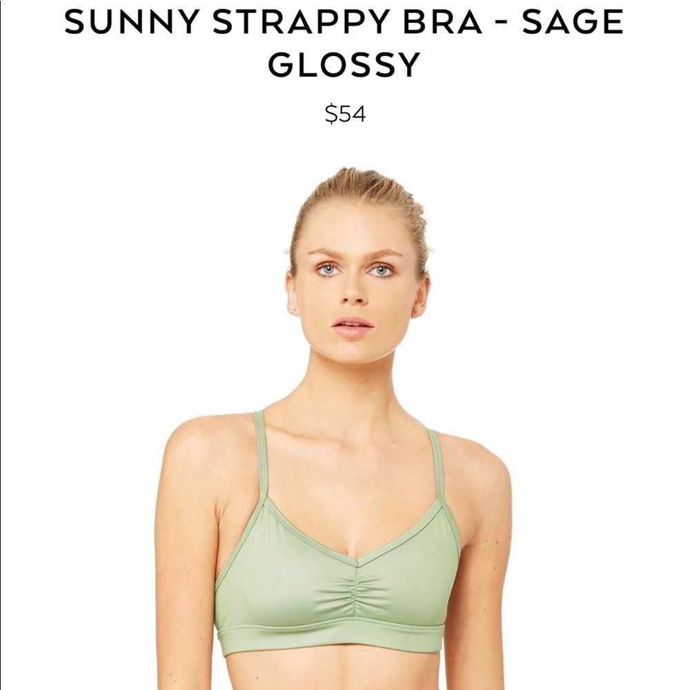 Alo Yoga sunny strappy bra sage size XS
